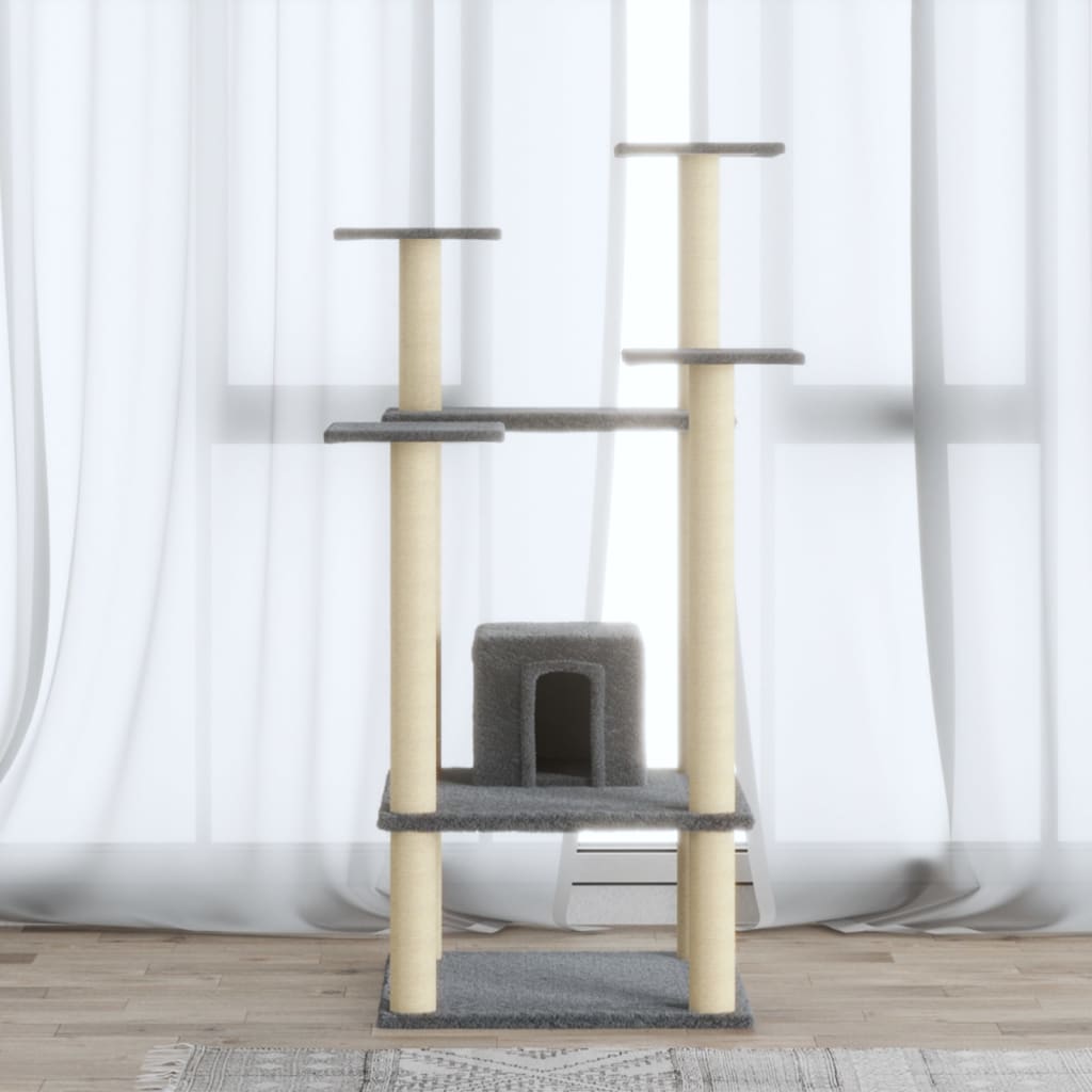 Vidaxl Cat Scratch Post avec sisal Scratch Posts 110 cm Gris clair