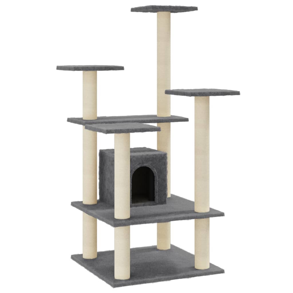 Vidaxl Cat Scratch Post avec Sisal Scratch Posts 110 cm Gris foncé