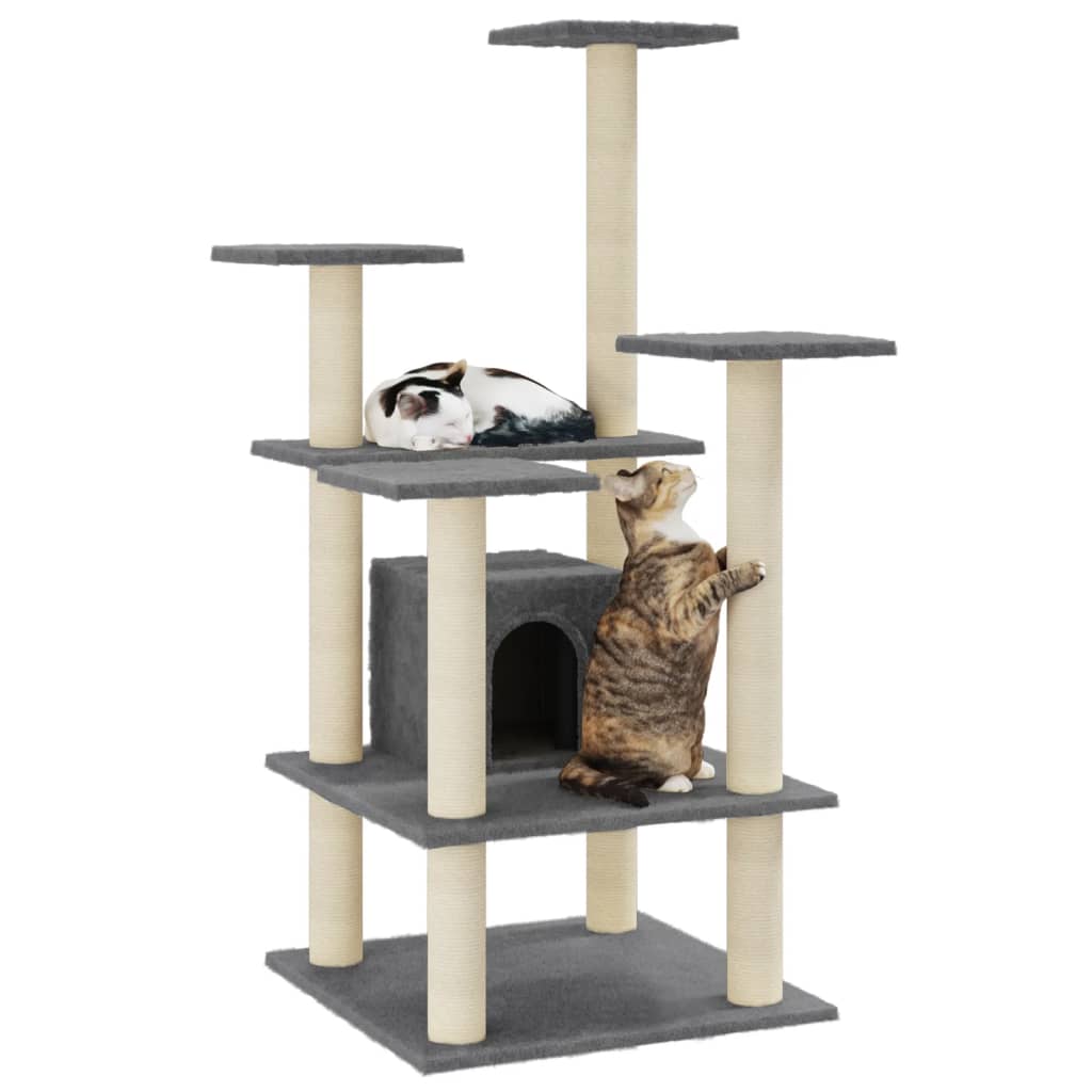 Vidaxl Cat Scratch Post avec Sisal Scratch Posts 110 cm Gris foncé