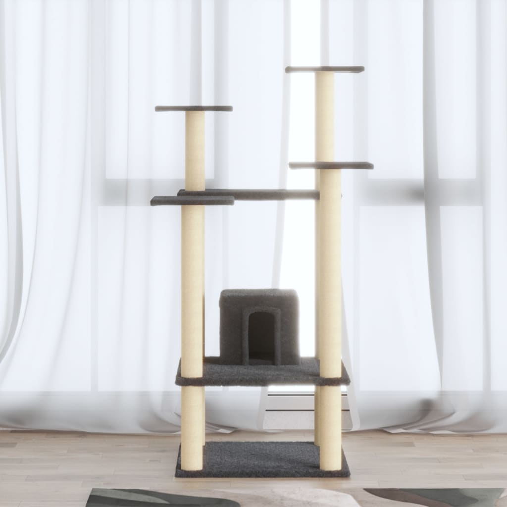 Vidaxl Cat Scratch Post avec Sisal Scratch Posts 110 cm Gris foncé
