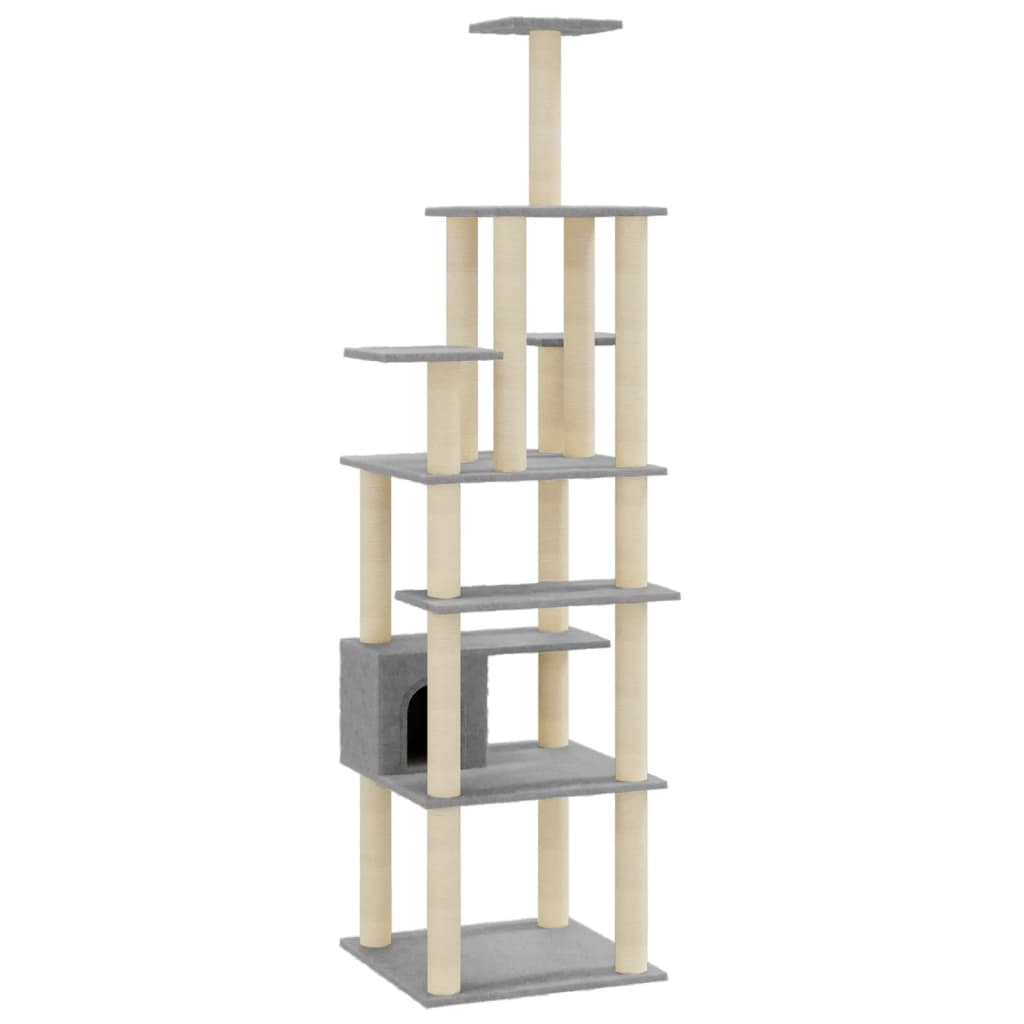 Vidaxl Cat Stracing Post avec sisal Scratch Posts 183 cm Gris clair