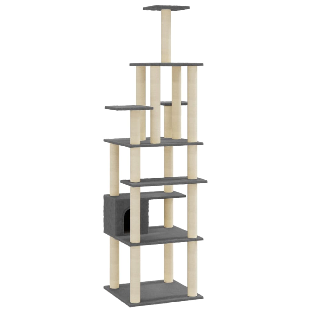 Vidaxl Cat Scratch Post avec Sisal Scratch Posts 183 cm Gris foncé
