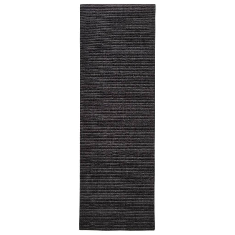 Tapis vidaxl 66x200 cm noire de sisal naturel