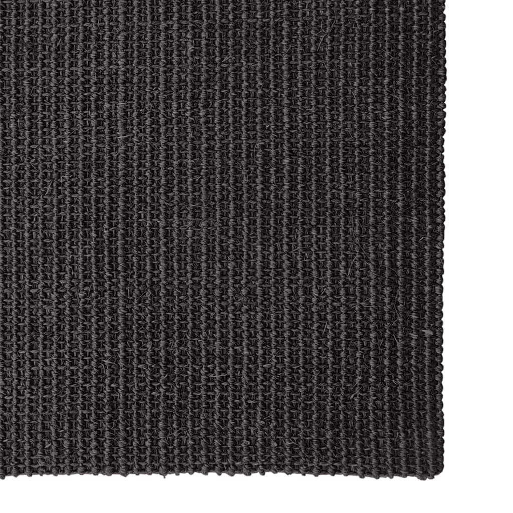 Tapis vidaxl 66x200 cm noire de sisal naturel