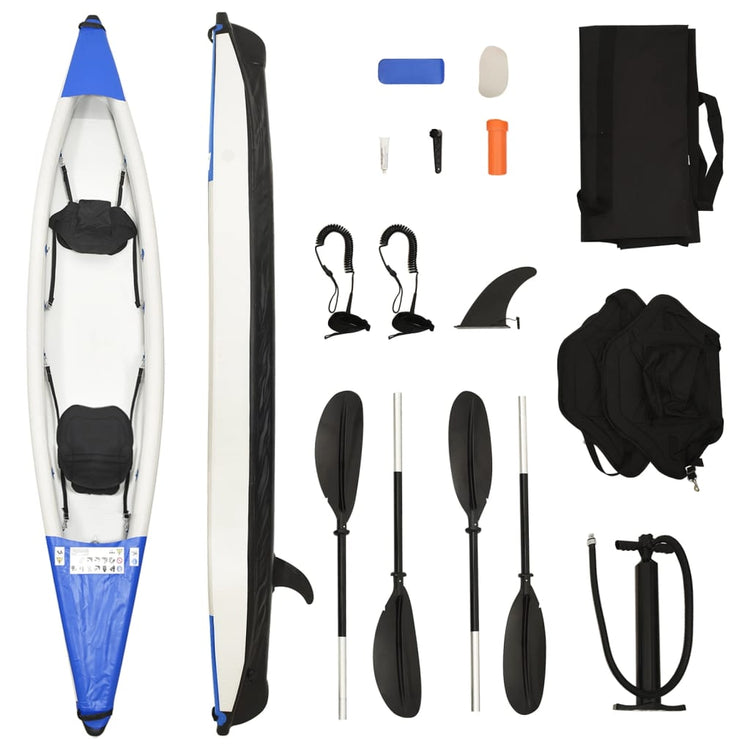 Vidaxl kayak gonflable 424x81x31 cm bleu polyester