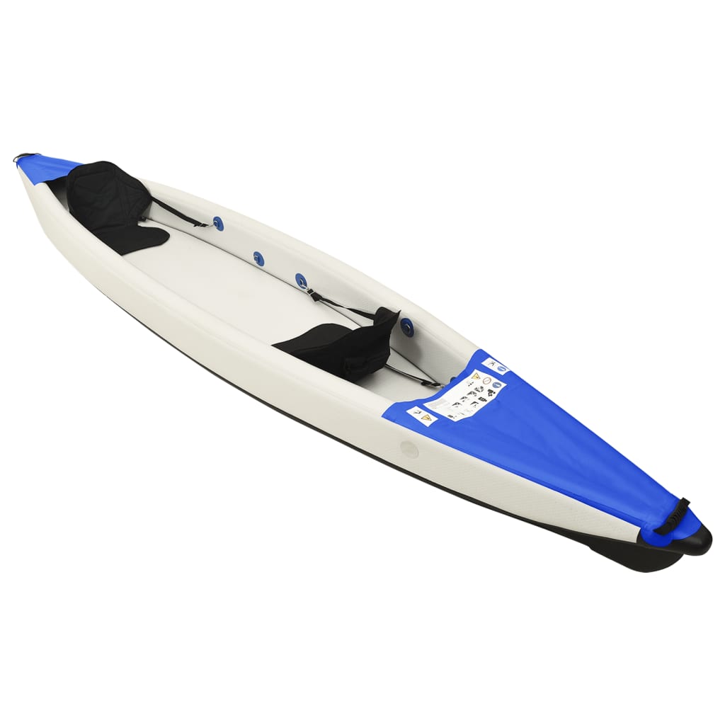 Vidaxl kayak gonflable 424x81x31 cm bleu polyester