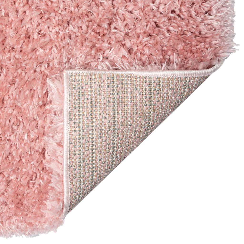 Tapis vidaxl Pile haut hirsute 50 mm 160x230 cm rose