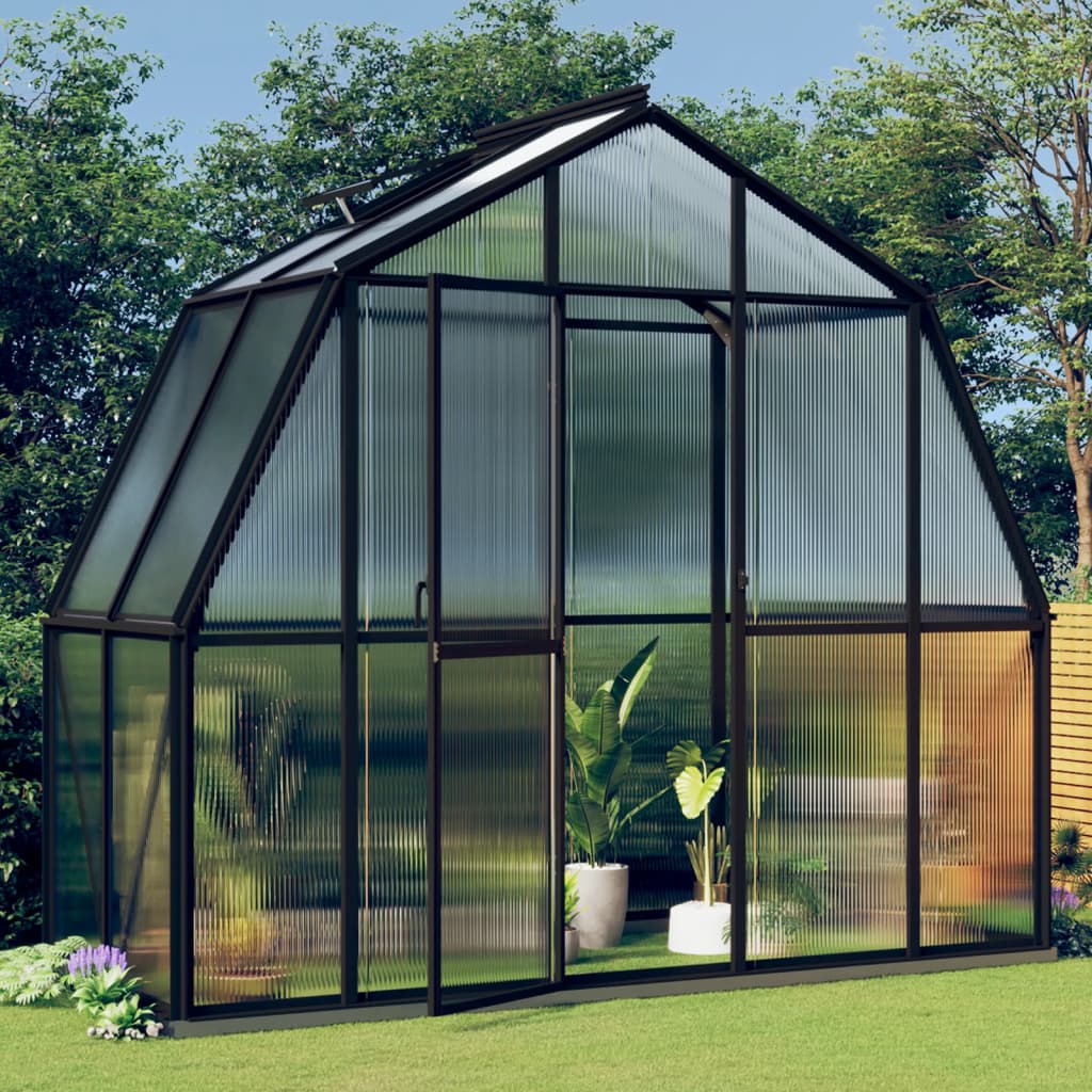 Vidaxl Greenhouse avec cadre de base 3,3 m² en aluminium anthracite -colored