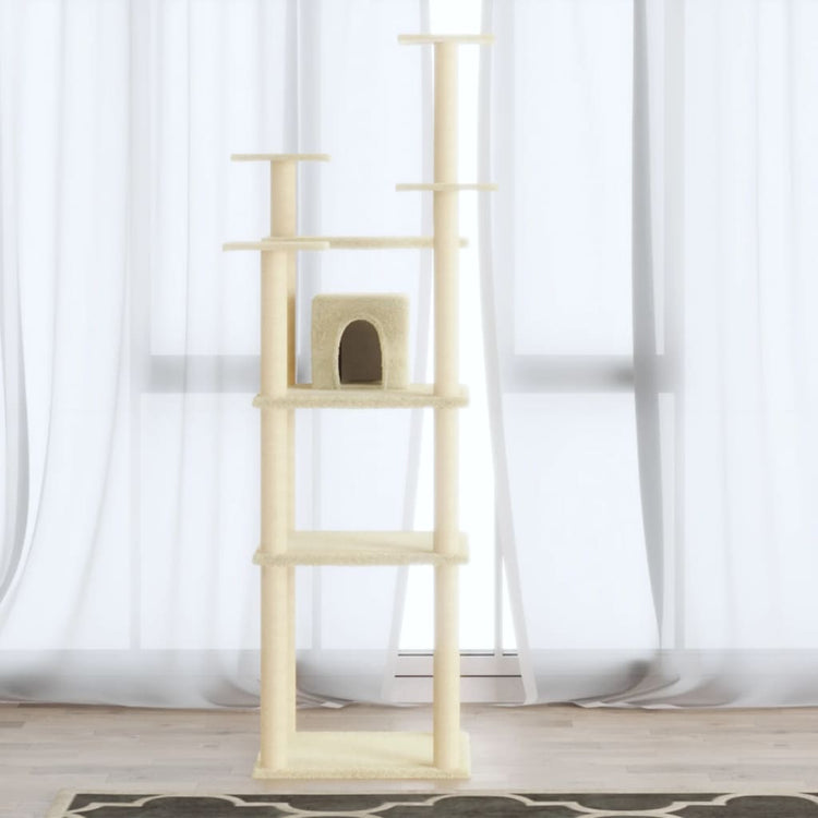 Vidaxl Cat Furniture avec Sisal Scratch Posts 171 cm Crème -Colored