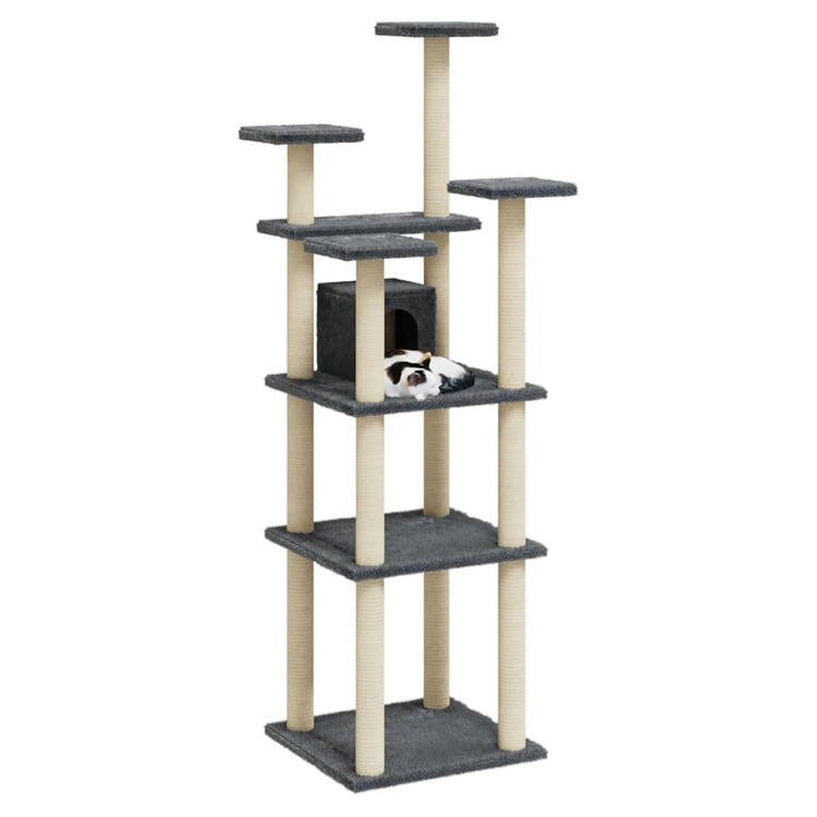 Vidaxl Cat Meubles avec Sisal Scratch Posts 171 cm Gris foncé