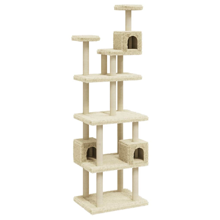 Vidaxl Cat Furniture avec Sisal Scratch Posts 188 cm Crème -Colored
