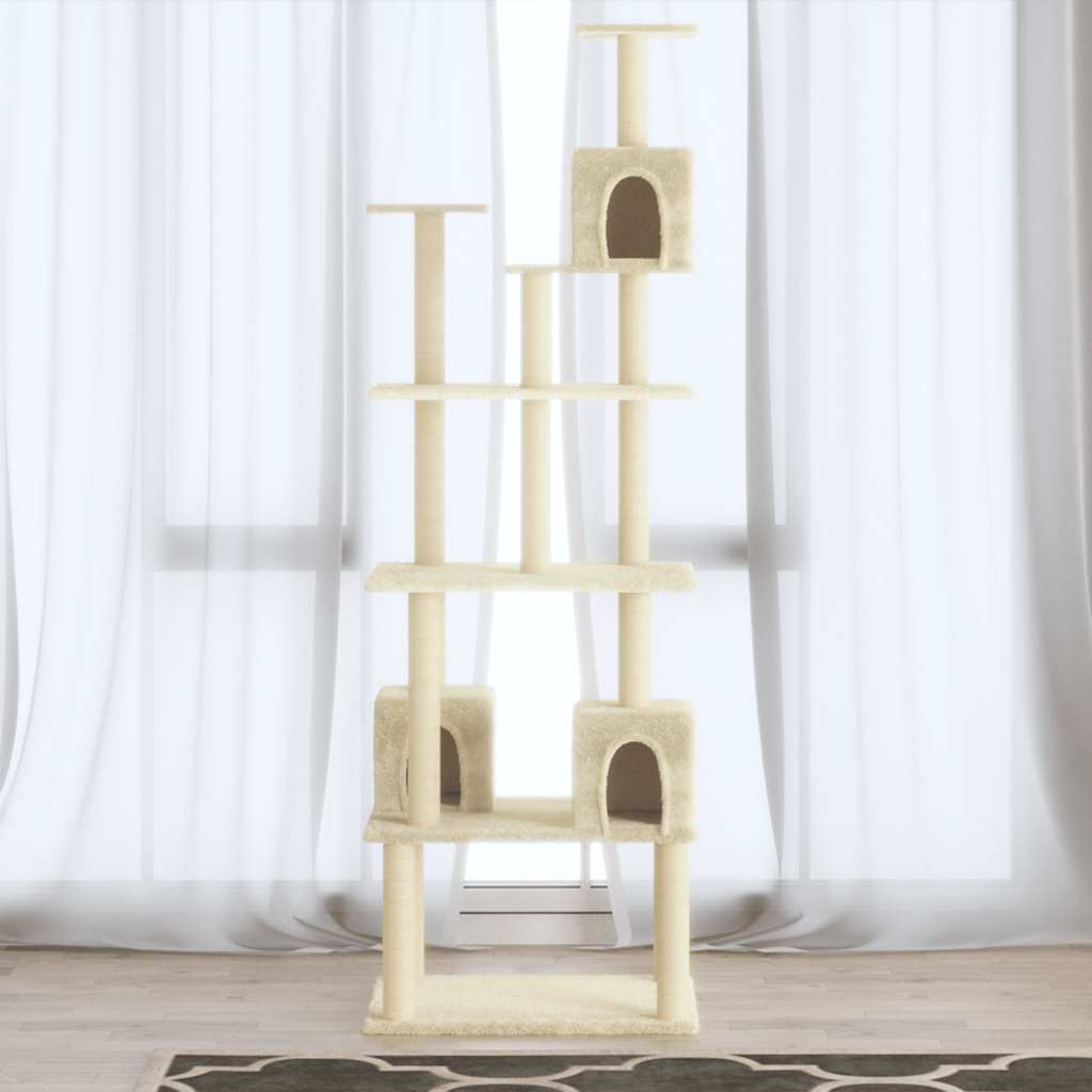 Vidaxl Cat Furniture avec Sisal Scratch Posts 188 cm Crème -Colored