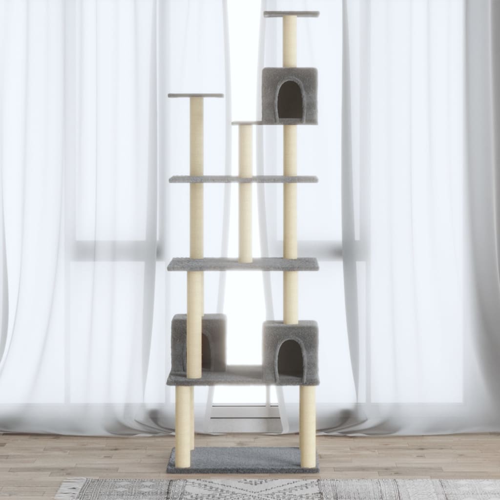 Vidaxl Cat Meubles avec Sisal Scratch Posts 188 cm Gris clair