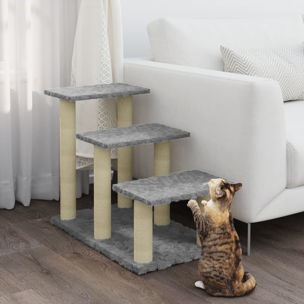 Vidaxl Cat Meubles avec Sisal Scratch Posts 50,5 cm Gris clair
