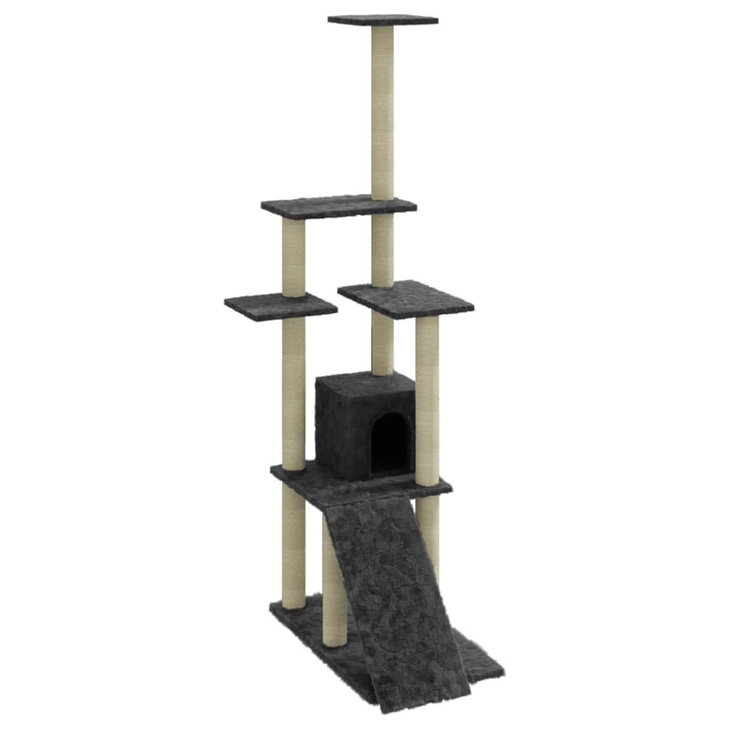 Vidaxl Cat Furniture avec Sisal Scratch Posts 155 cm Gris foncé