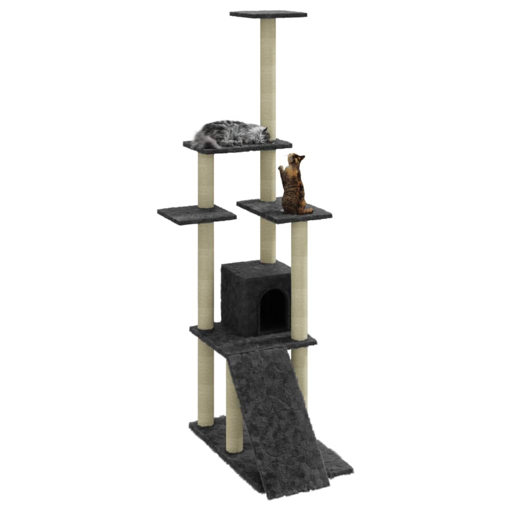 Vidaxl Cat Furniture avec Sisal Scratch Posts 155 cm Gris foncé