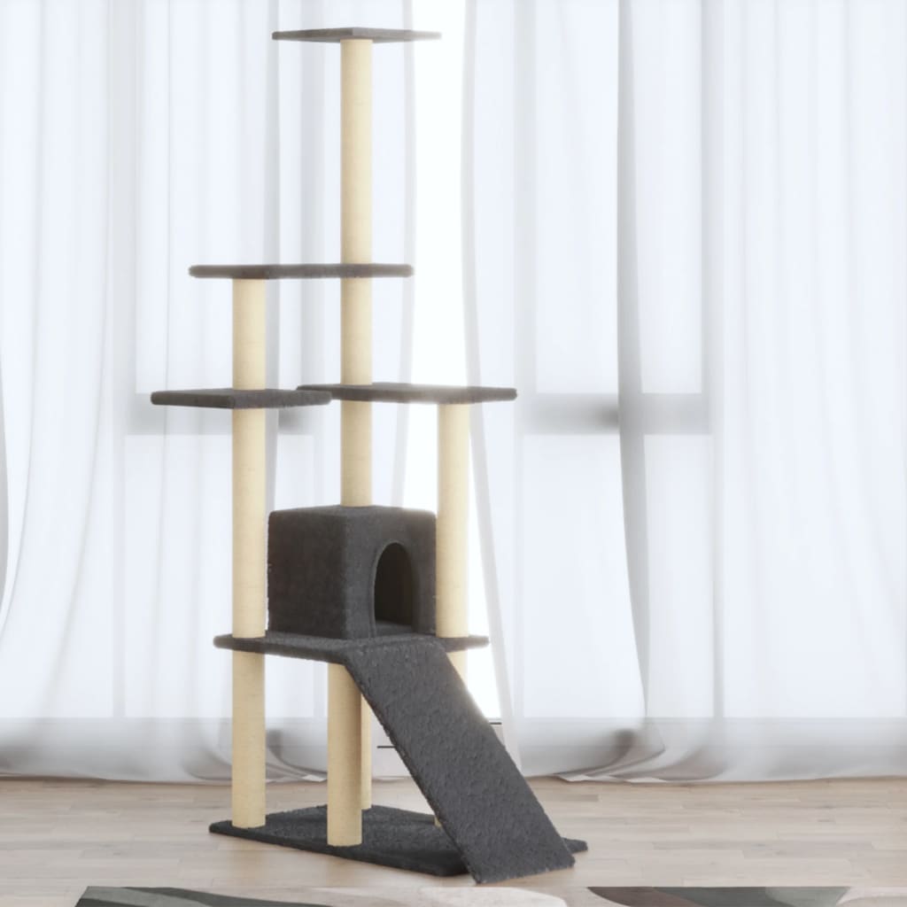Vidaxl Cat Furniture avec Sisal Scratch Posts 155 cm Gris foncé