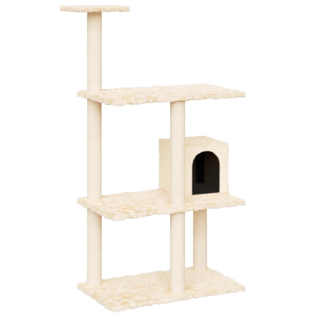 Vidaxl Cat Furniture avec Sisal Scratch Posts 119 cm Crème -Colored