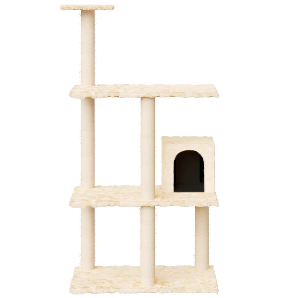 Vidaxl Cat Furniture avec Sisal Scratch Posts 119 cm Crème -Colored
