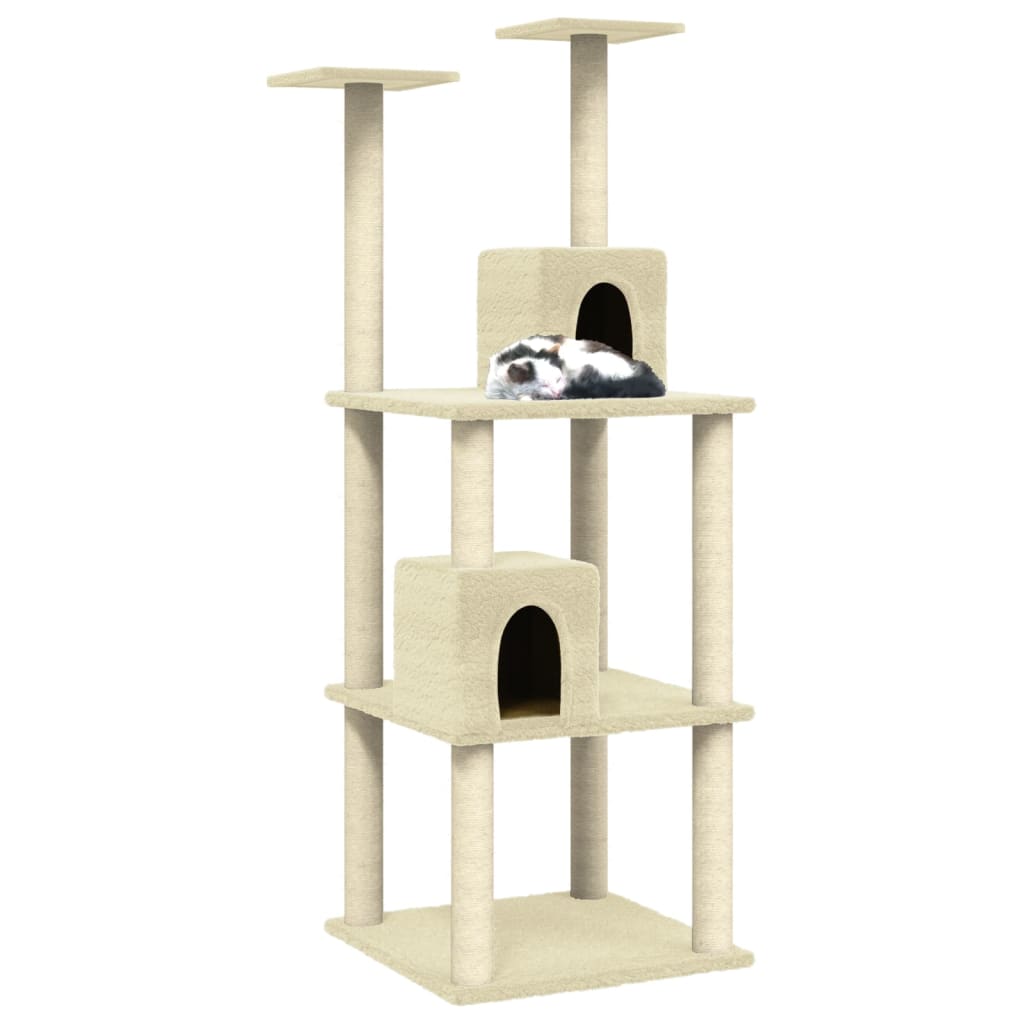 Vidaxl Cat Furniture avec Sisal Scratch Posts 141 cm Crème -Colored