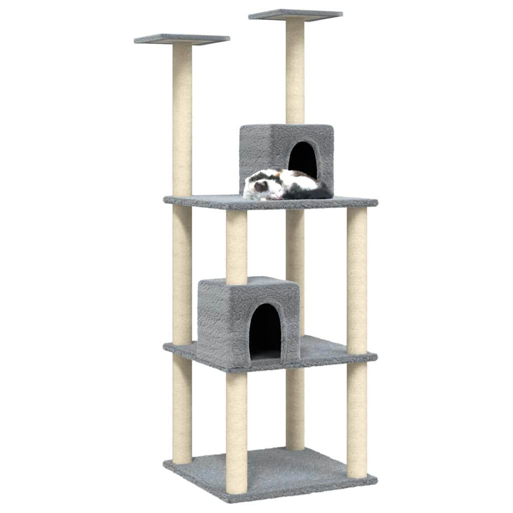 Vidaxl Cat Meubles avec Sisal Scratch Posts 141 cm Gris clair