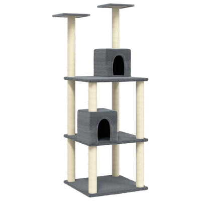 Vidaxl Cat Meubles avec Sisal Scratch Posts 141 cm Gris foncé