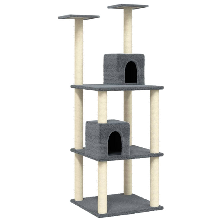 Vidaxl Cat Meubles avec Sisal Scratch Posts 141 cm Gris foncé