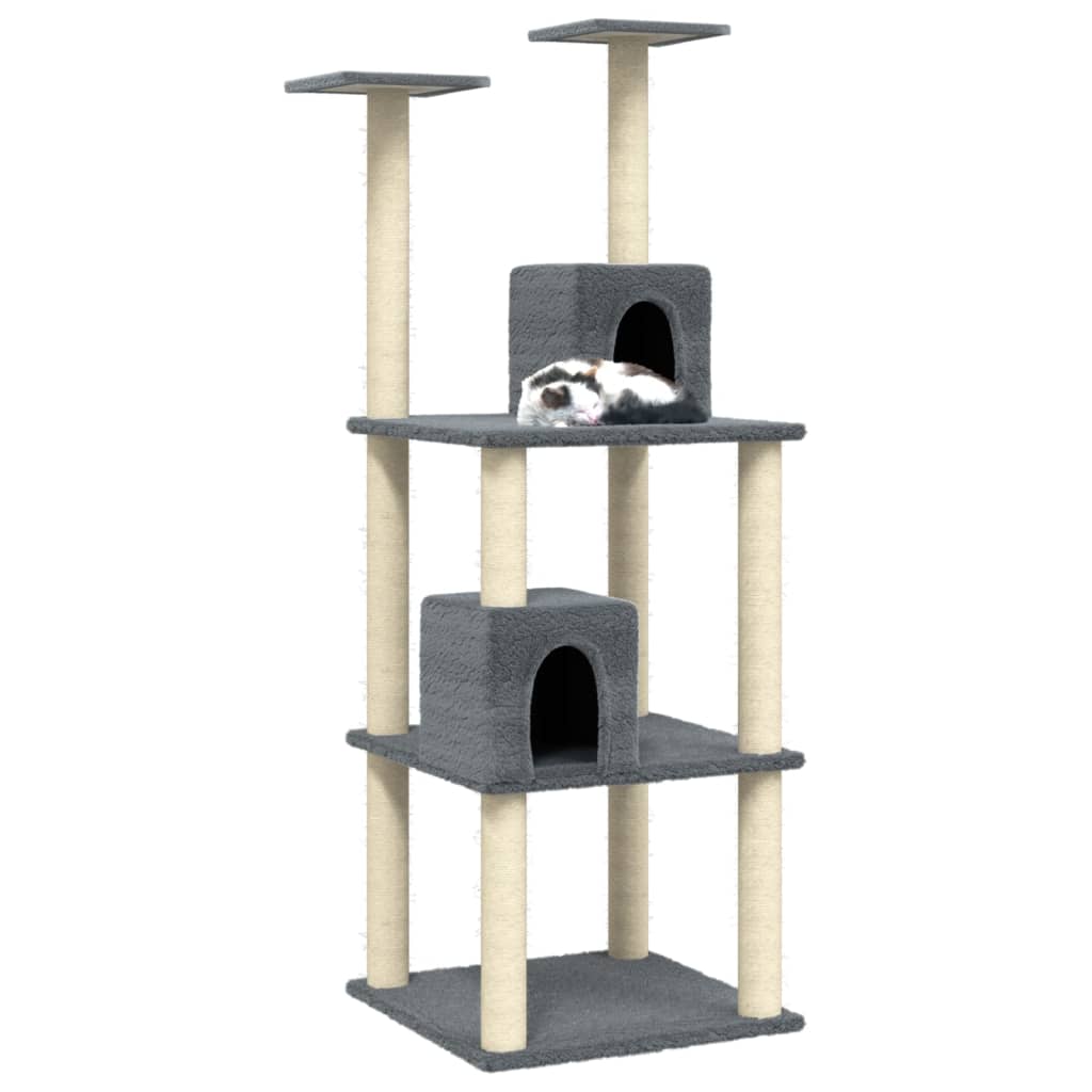 Vidaxl Cat Meubles avec Sisal Scratch Posts 141 cm Gris foncé