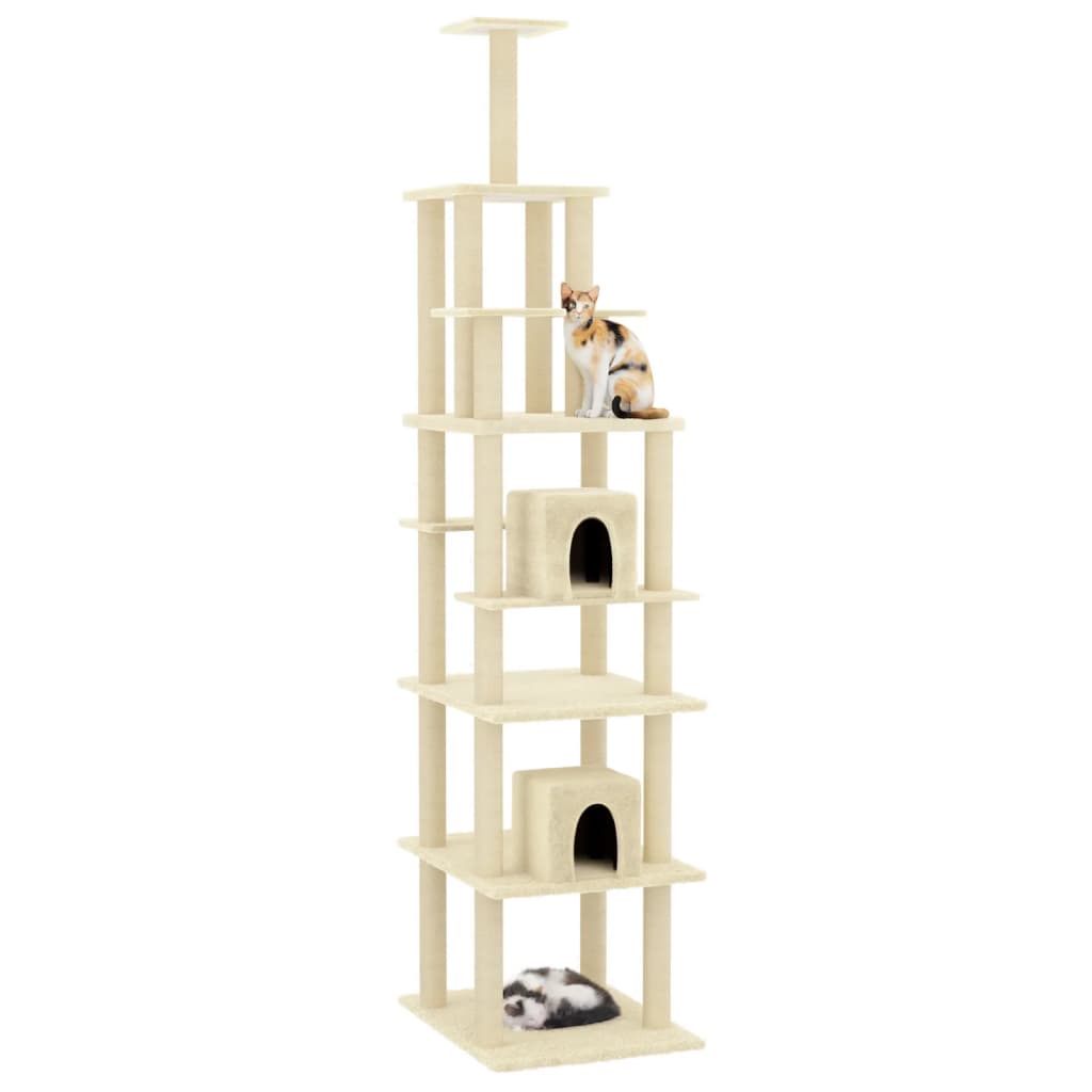 Vidaxl Cat Furniture avec Sisal Scratch Posts 216 cm Crème -Colored