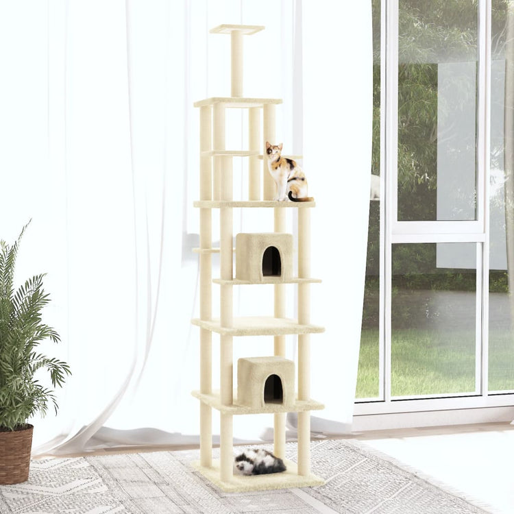 Vidaxl Cat Furniture avec Sisal Scratch Posts 216 cm Crème -Colored