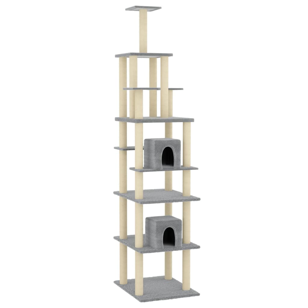 Vidaxl Cat Meubles avec Sisal Scratch Posts 216 cm Gris clair
