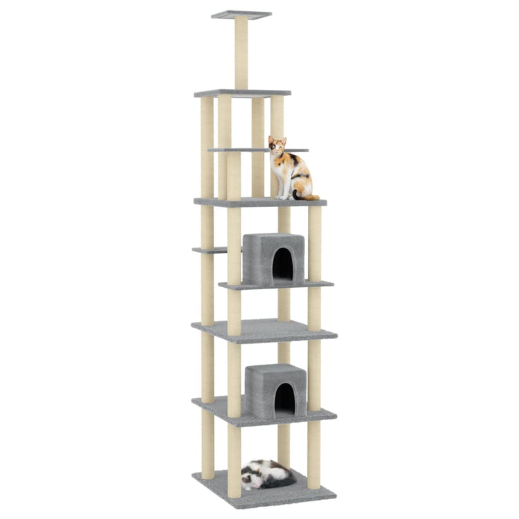 Vidaxl Cat Meubles avec Sisal Scratch Posts 216 cm Gris clair