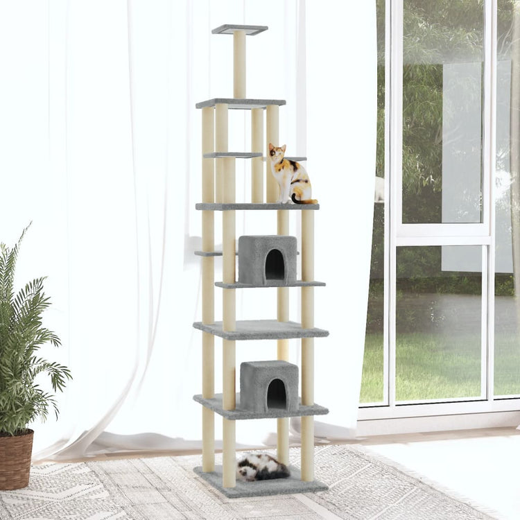Vidaxl Cat Meubles avec Sisal Scratch Posts 216 cm Gris clair