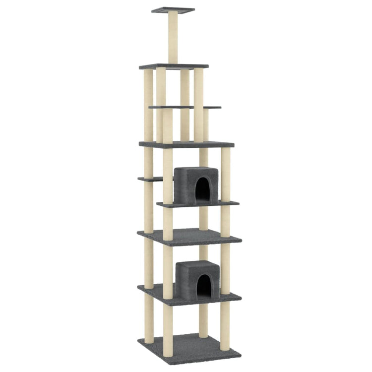 Vidaxl Cat Meubles avec Sisal Scratch Posts 216 cm Gris foncé