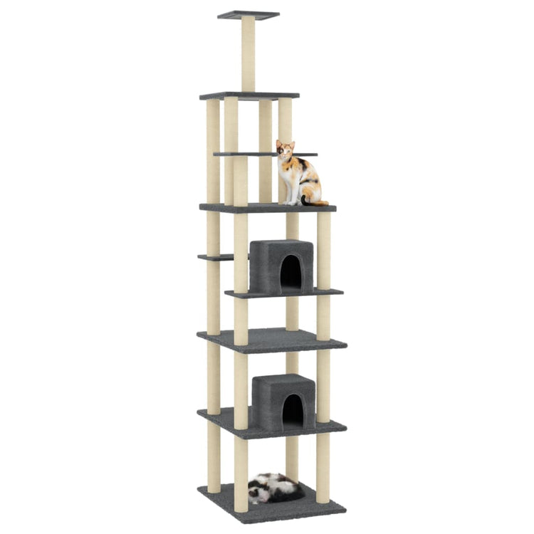 Vidaxl Cat Meubles avec Sisal Scratch Posts 216 cm Gris foncé
