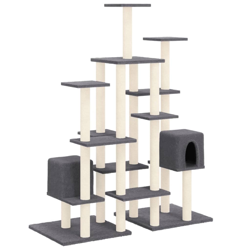 Vidaxl Cat Furniture avec Sisal Scratch Posts 145 cm Gris foncé
