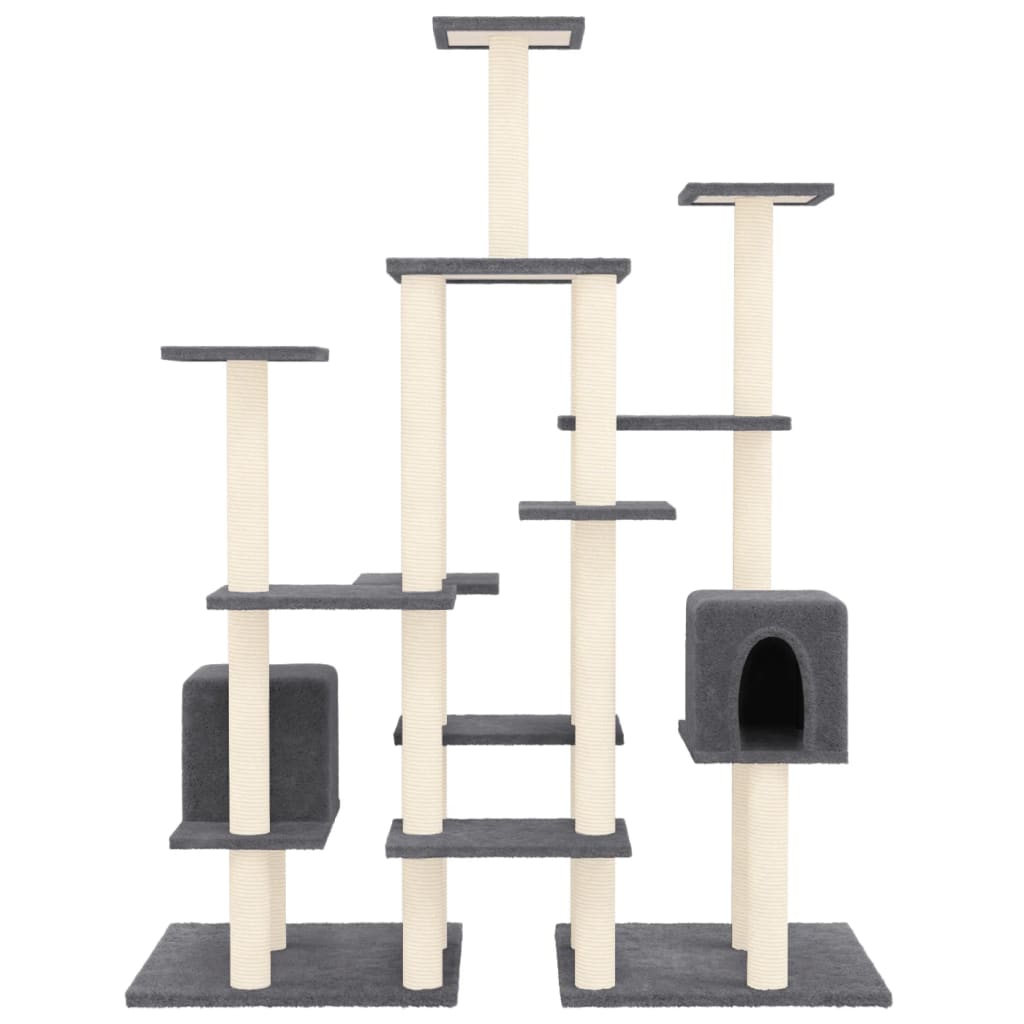 Vidaxl Cat Furniture avec Sisal Scratch Posts 145 cm Gris foncé