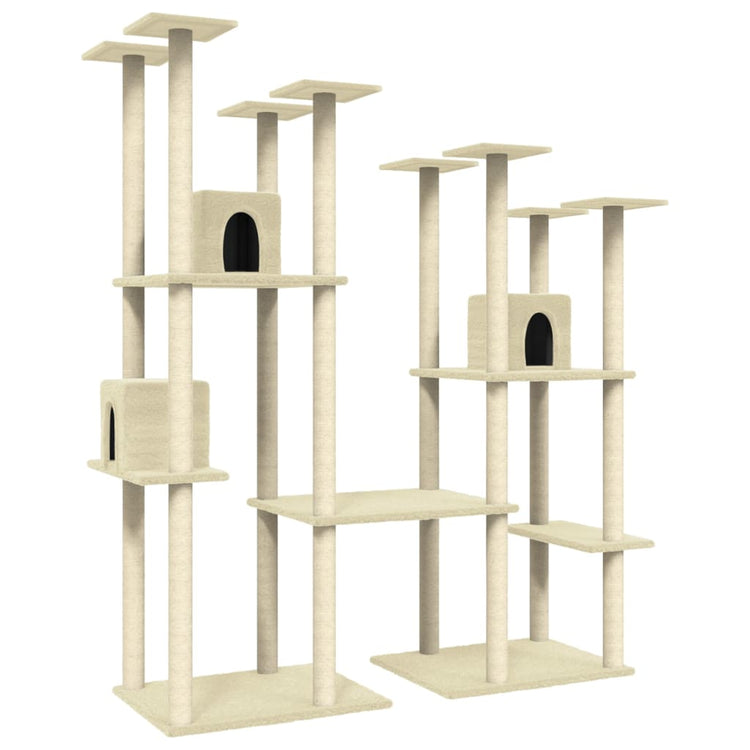 Vidaxl Cat Furniture avec Sisal Scratch Posts 174 cm Crème -Colored