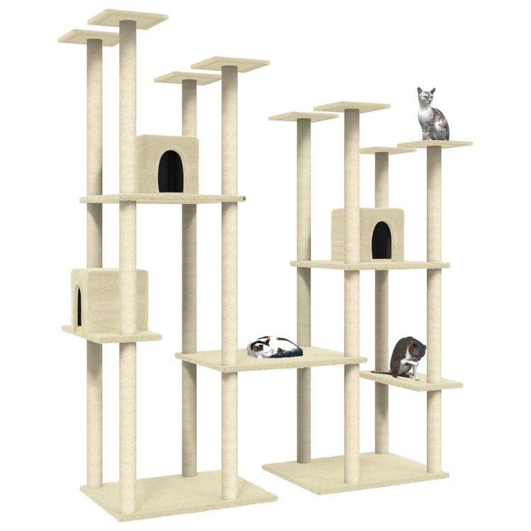 Vidaxl Cat Furniture avec Sisal Scratch Posts 174 cm Crème -Colored