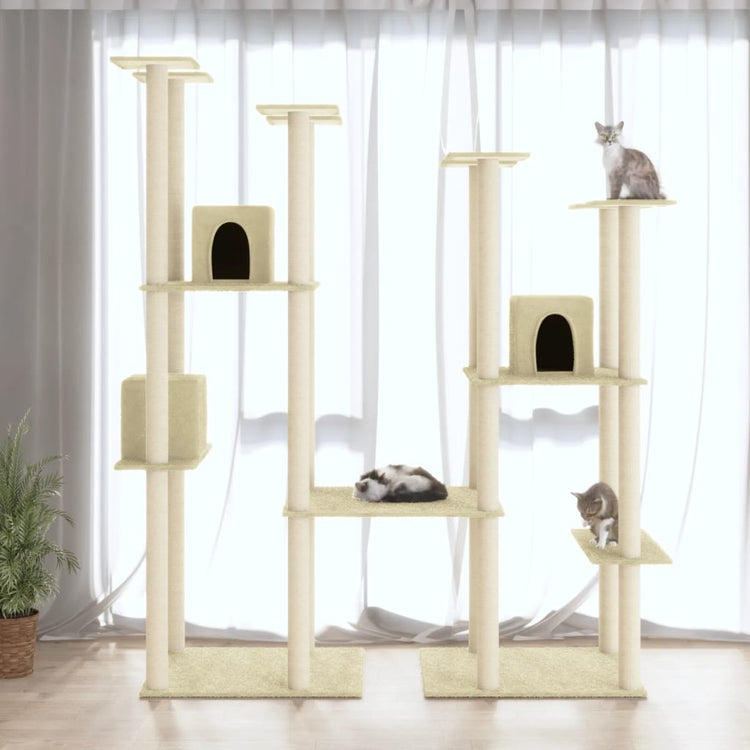 Vidaxl Cat Furniture avec Sisal Scratch Posts 174 cm Crème -Colored