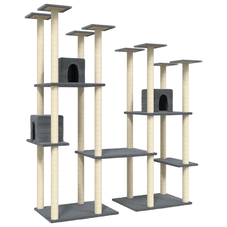 Vidaxl Cat Meubles avec Sisal Scratch Posts 174 cm Gris foncé