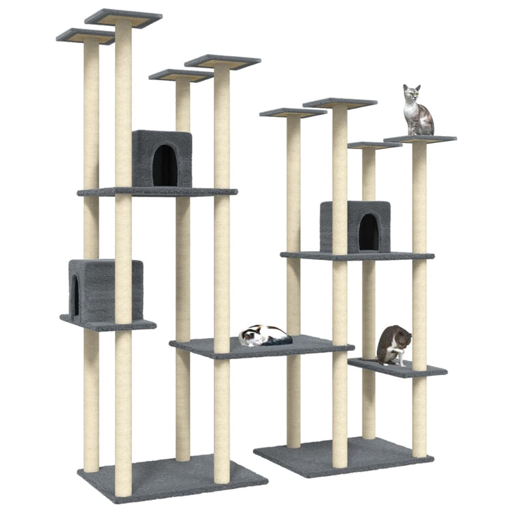 Vidaxl Cat Meubles avec Sisal Scratch Posts 174 cm Gris foncé