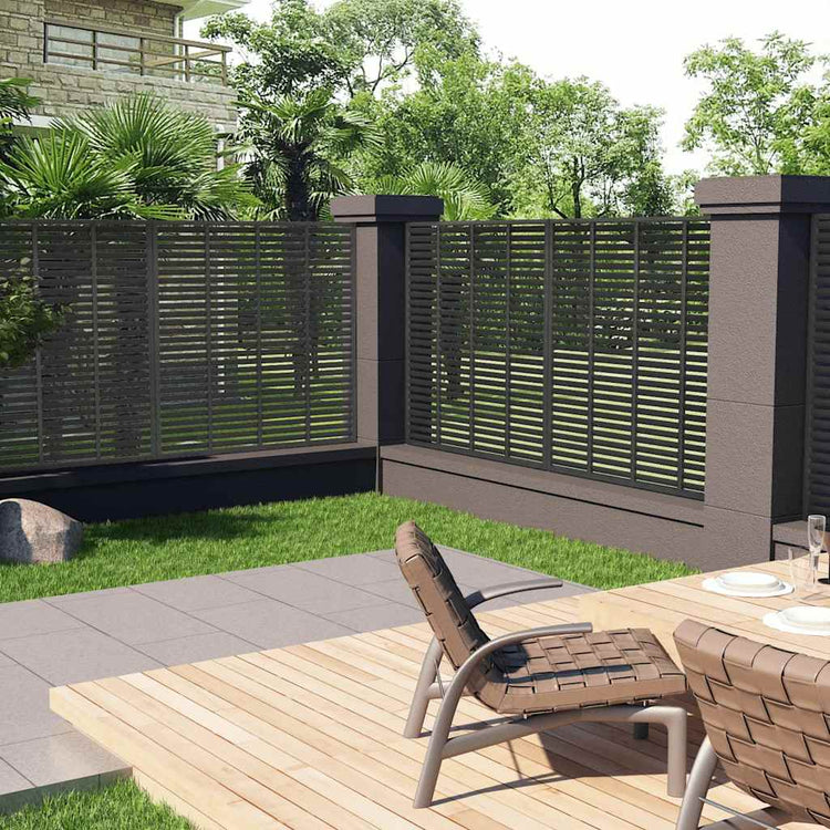 Vidaxl lamellenhek 180x180 cm hkc gris foncé