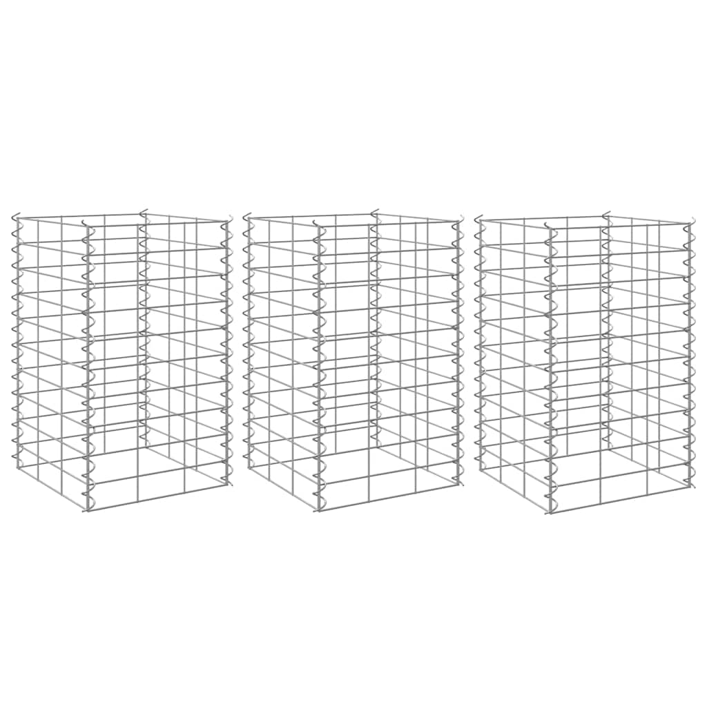 Vidaxl Gabion Planters 3 ST RÉPÉSENTATION 30X30X50 CM FER