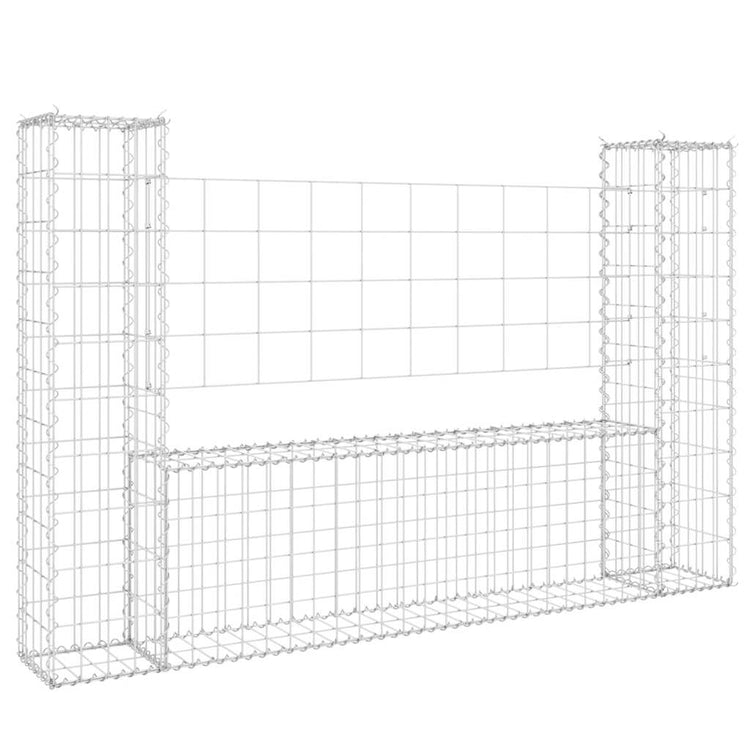 Vidaxl schanskorf en forme de U avec 2 poteaux 140x20x100 cm fer
