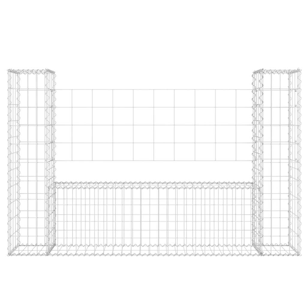 Vidaxl schanskorf en forme de U avec 2 poteaux 140x20x100 cm fer