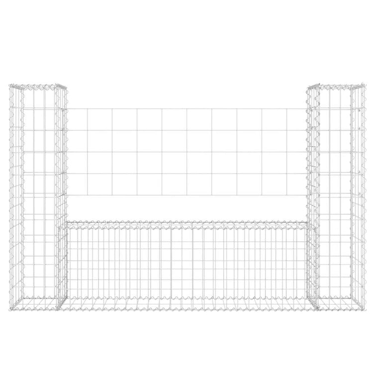 Vidaxl schanskorf en forme de U avec 2 poteaux 140x20x100 cm fer