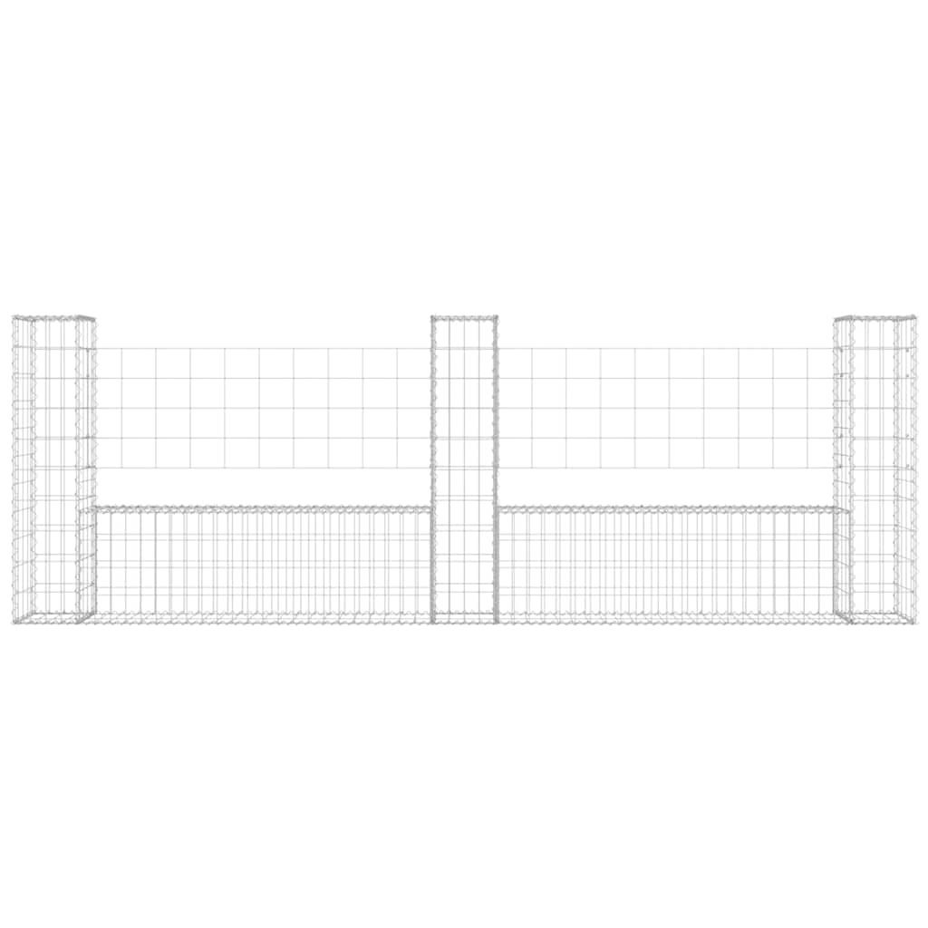 Vidaxl schanskorf en forme de U avec 3 poteaux 260x20x100 cm fer