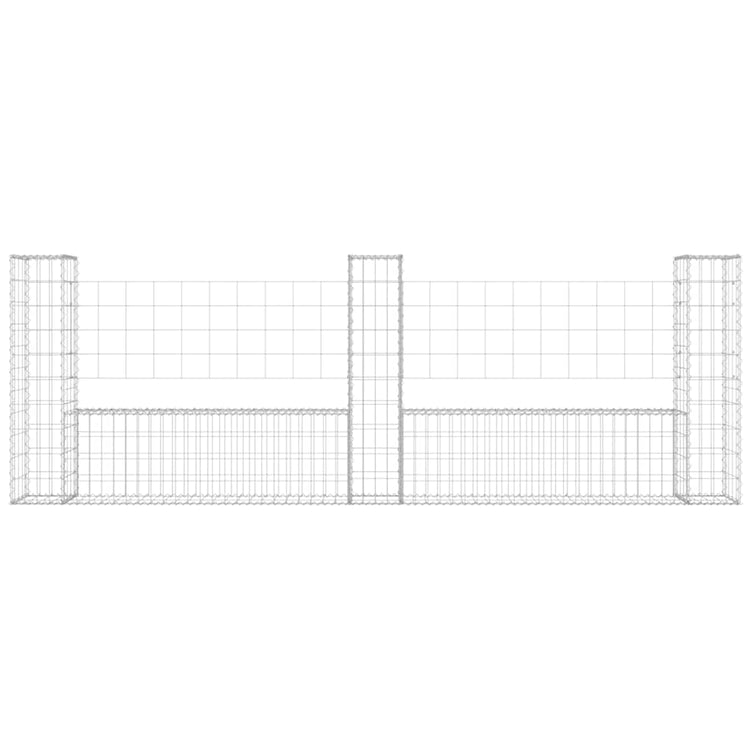 Vidaxl schanskorf en forme de U avec 3 poteaux 260x20x100 cm fer