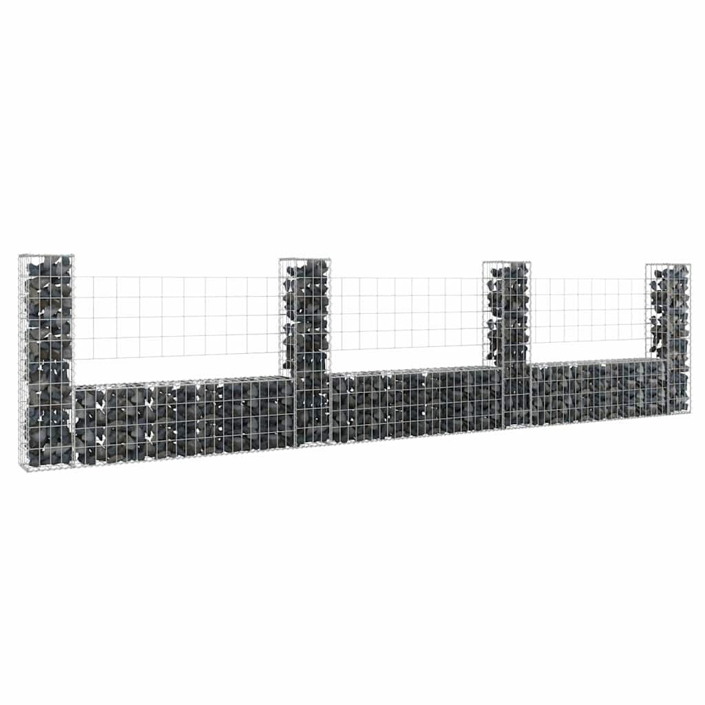 Vidaxl Schanskorf en forme de U avec 4 poteaux 380x20x100 cm fer